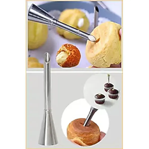 Siliko World Paslanmaz Çelik Krema Sıkma Torbası Ucu (Şanti Torbası Ucu, Duy) 1 Adet + 4 Adet Şanti Torbası