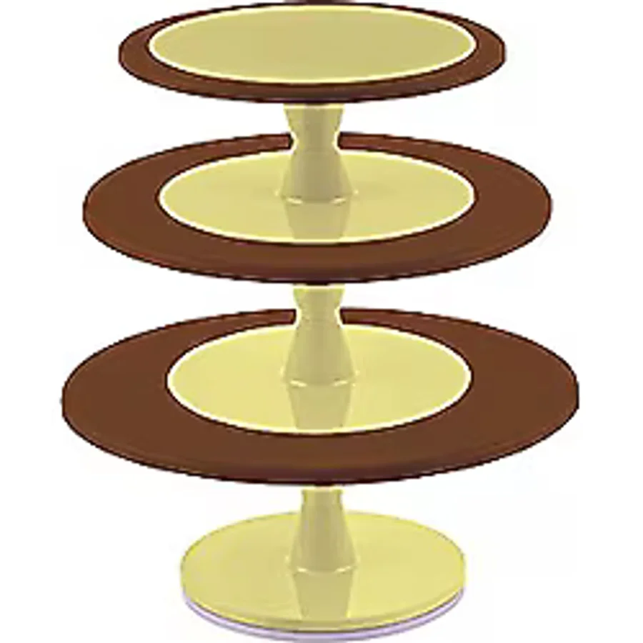 silikomart Hula Up Brown Xxl Multiplayer - Kahverengi Xxl 3 Katlı Sunum Tabağı