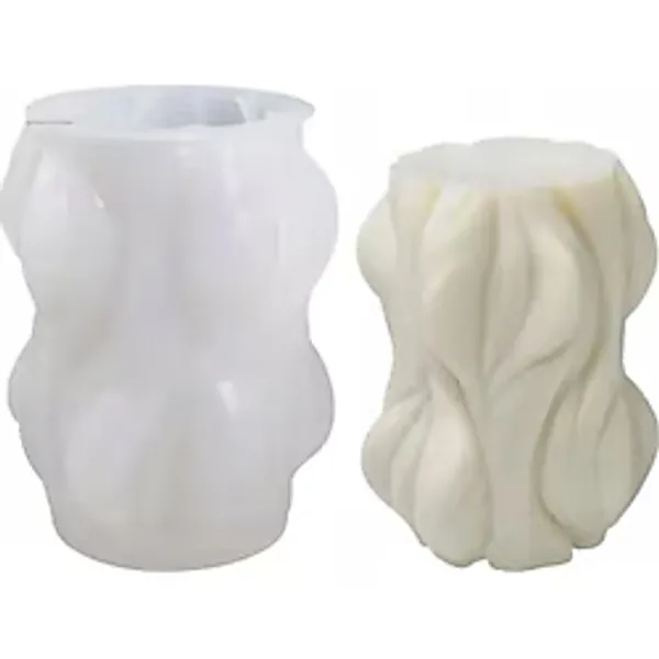 Silikon Büyük Dalga Mum Kalıbı Sütun Mum Kalıbı 9.1X7.3 Cm