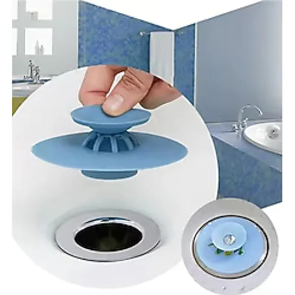 Silikon Lavabo Tıpası Banyo Küvet Süzgeci Gider Tıkanma Koku Önleyici Süzgeç Tıpa - 1 Adet