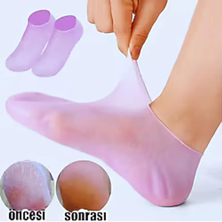 Silikon Topuk Bakım Çorabı Nemlendirici Spa Etkili Ayak Maskesi