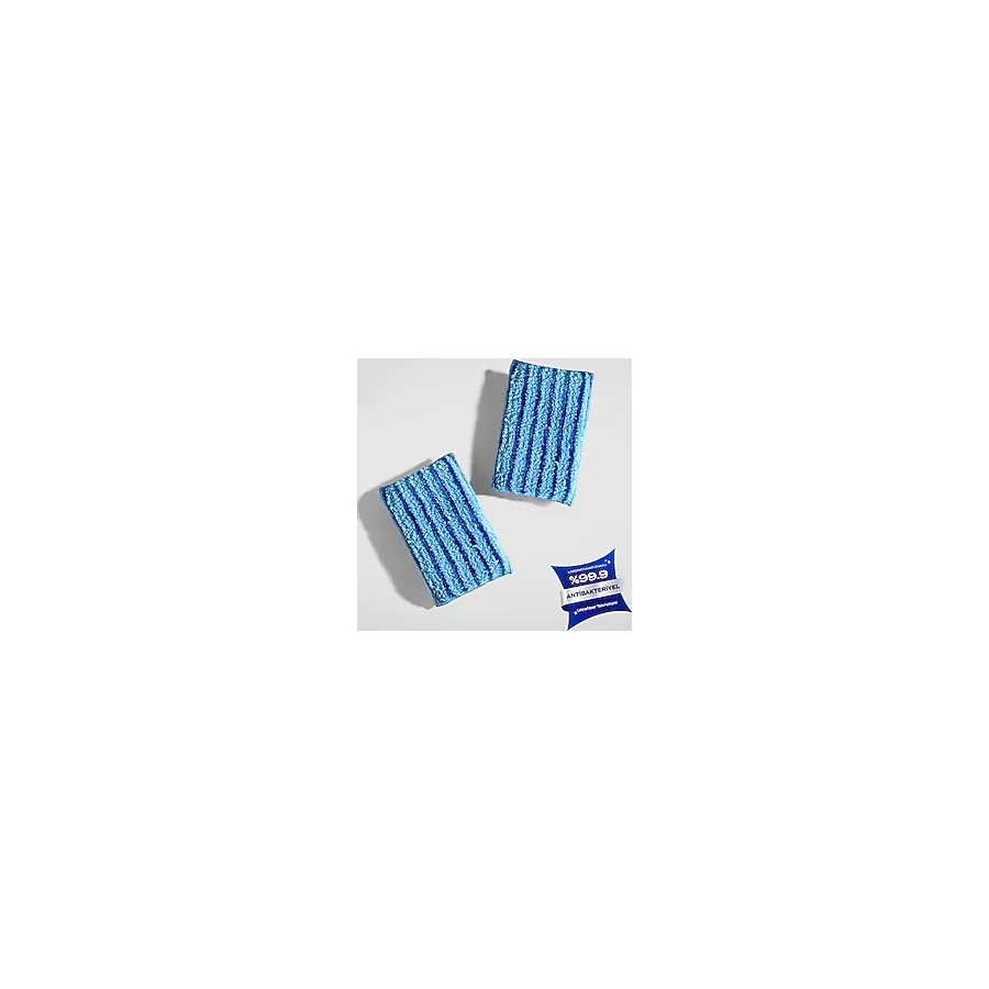 Silva Mikrofiber Bulaşık Süngeri - İkili Set - Antibakteriyel - 12 x 8 cm