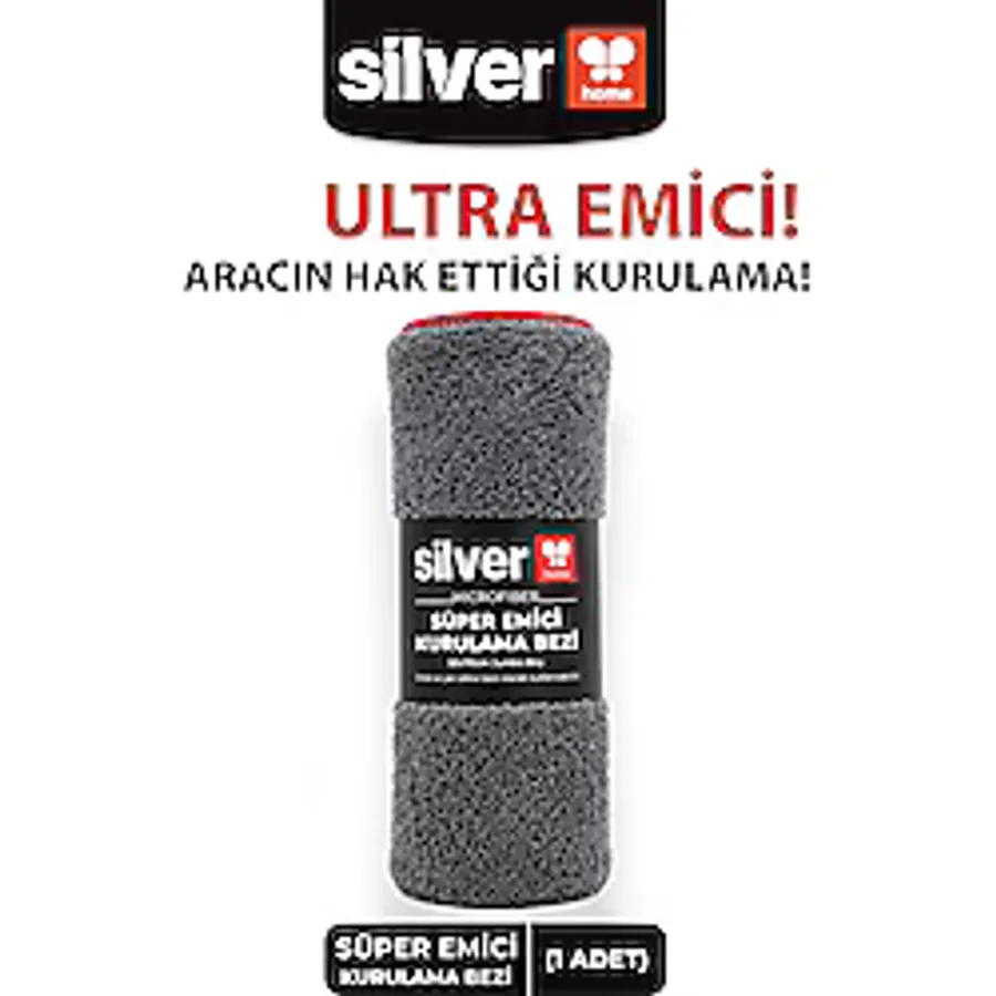 SİLVER HOME Silver Home Süper Emici Araç Kurulama Bezi 50x70 Cm - Mutfak Havlusu & Kurulama Bezi