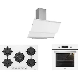 Silverline Beyaz Cam Ankastre Set 5 Yıl Garanti (3420 Classy 60+Cs5364w01+Bo6504w01)