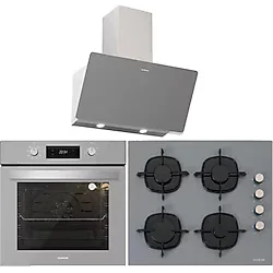 Silverline Gri Üçlü Ankastre Set ( BO6504S01 Fırın - CS5335S01 Ocak - 3457 Soho Davlumbaz )