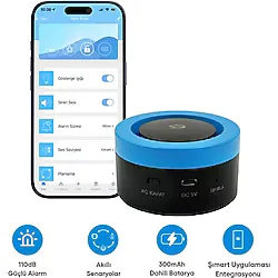 Şımart Akıllı Siren 110 Desibel Güçlü Alarm ve Mobil Uygulama Kontrollü