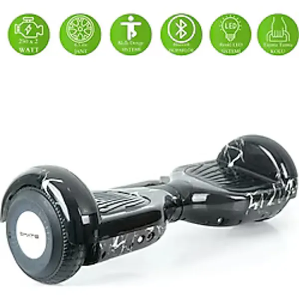 SIMATE Elektrikli Kaykay Hoverboard 6.5 Inch Tutma Kollu Bluetooth Hoparlörlü LED Işıklı Otomatik Akıllı Denge
