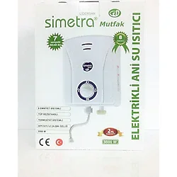 Simetra Mini Mutfak Şofbeni Elektrikli Ani Su Isıtıcısı 5500 Watt Küçük Boy 21cm