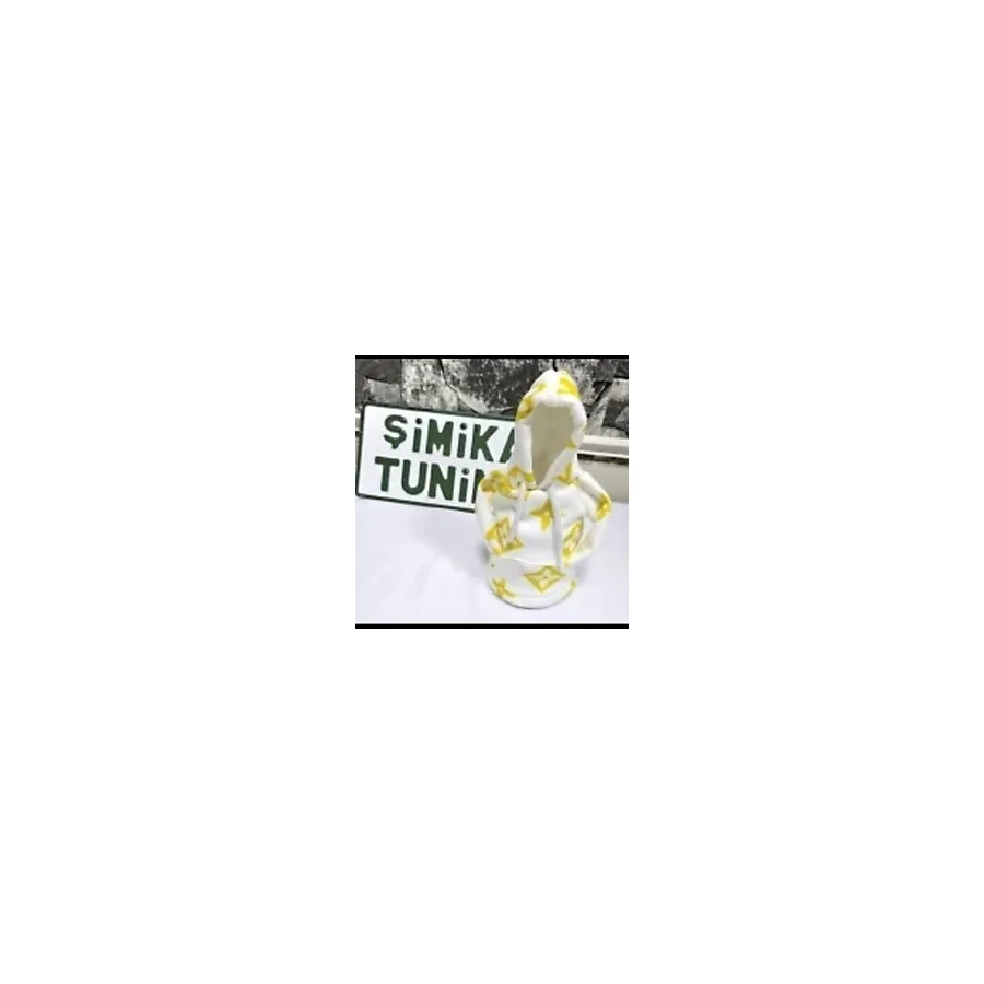 şimika tuning tuningmarketim BEYAZ SARI DESENLİ OTOMOBİL POLAR VİTES TOPUZU KILIFI HOODİE VİTES TOPUZ KIYAFETİ
