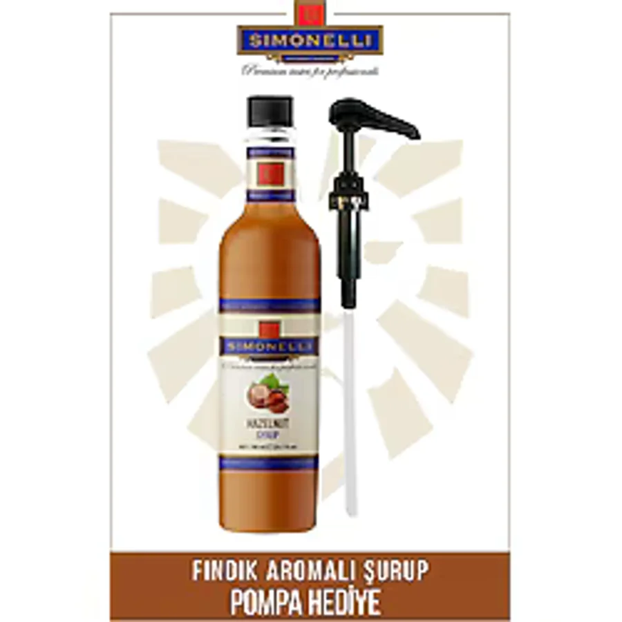 Simonelli Kahve ve Kokteyl Şurubu Fındık Aromalı 700 ML + Pompa
