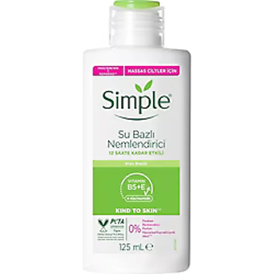 Simple Su Bazlı Nemlendirici 12 Saate Kadar Etklili Hassas Ciltler İçin 125 ml