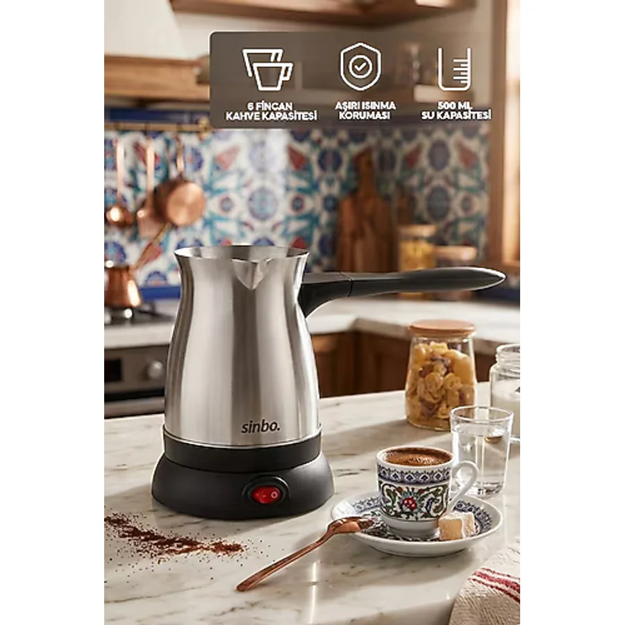 Sinbo Scm-9038 Türk Kahve Makinesi 500 Ml - Paslanmaz Çelik Cezve - Otomatik Kapanma