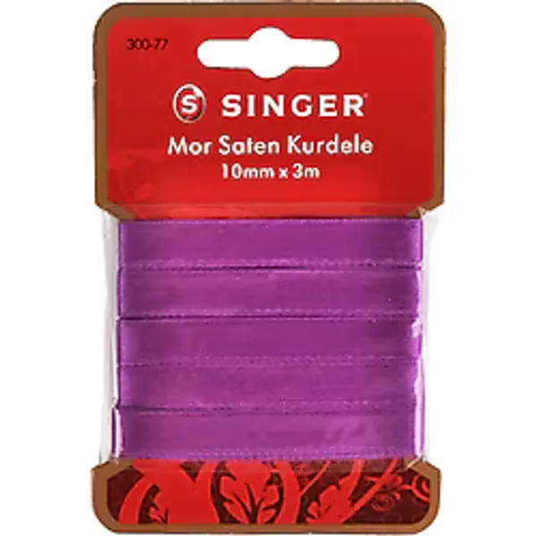 Singer Mor Saten Kurdele 10mm x 3m 300-77