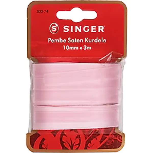Singer Pembe Saten Kurdele 10mm x 3m 300-74