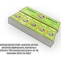 SİNGER Singer Beko Janome Pfaff Bindallı 11-14-16 Iğne Seti 30 Adet Dikiş Makine Iğnesi Aa Kalite