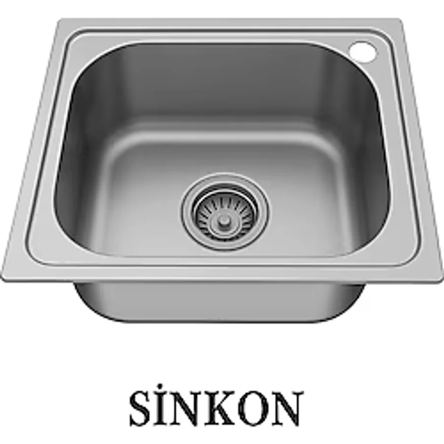 Sinkon 40x50 Paslanmaz Krom Eviye Ankastre Evye Sağ Delikli