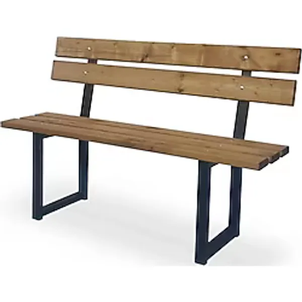 Sırtlı Bench Demir Bank Ayağı Ahşap Bahçe Balkon Bankı