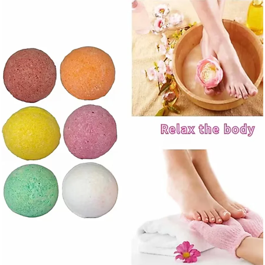 Sisa Banyo Ayak Spa Topu Nem Bombası 6'Lı Manikür Pedikür Bakım Profesyonel Köpüren