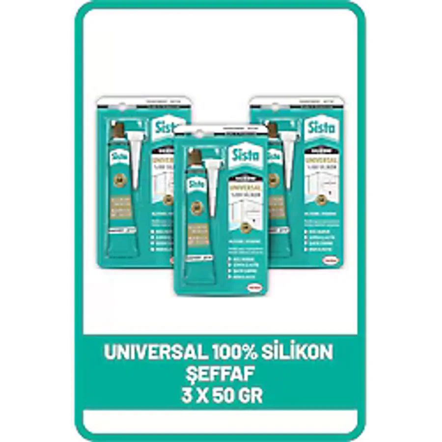 Sista Şeffaf Silikon Mastik Tüp 50 gr x 3 Adet