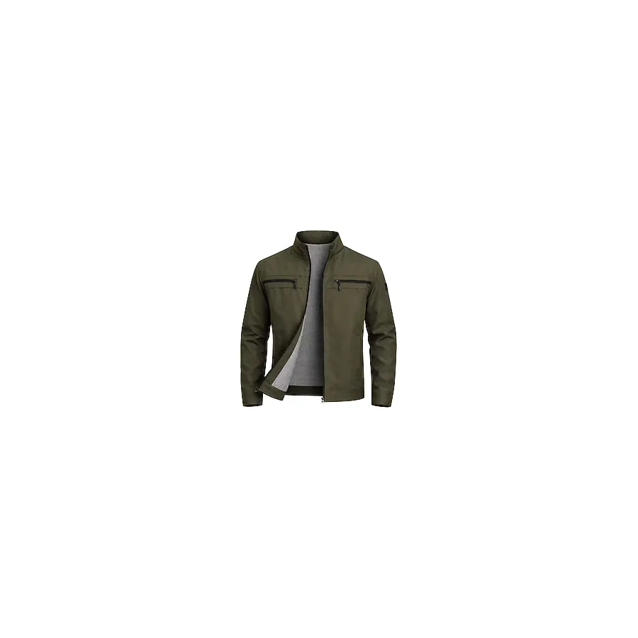 Sivaist Yeşil Erkek Pamuk Polyester Karışımlı Çift Göğüs Fermuarlı Su ve Rüzgar Geçirmez Mevsimlik&yazlık Mont - 2XL