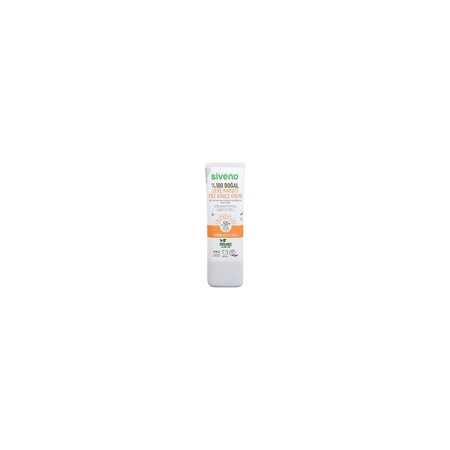 Siveno %100 Doğal Leke Karşıtı Aydınlatıcı 30 ml 50 Faktör Güneş Kremi