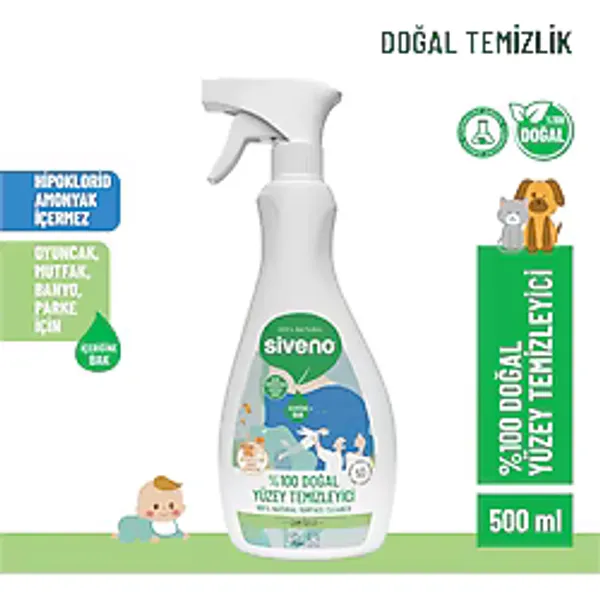 Siveno %100 Doğal Yüzey Temizleyici Bitkisel Leke Çıkarıcı Mermer Fayans Ahşap Yüzeyler 500 ML