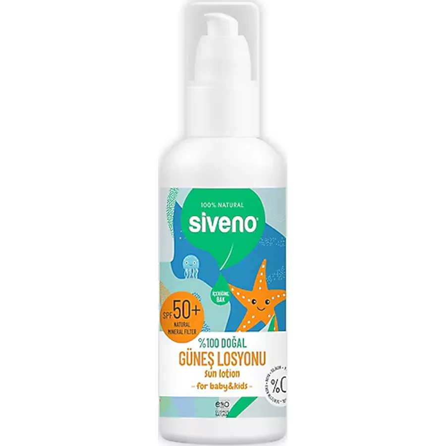 Siveno Doğal 100 ml 50 Faktör Çocuk Güneş Losyonu
