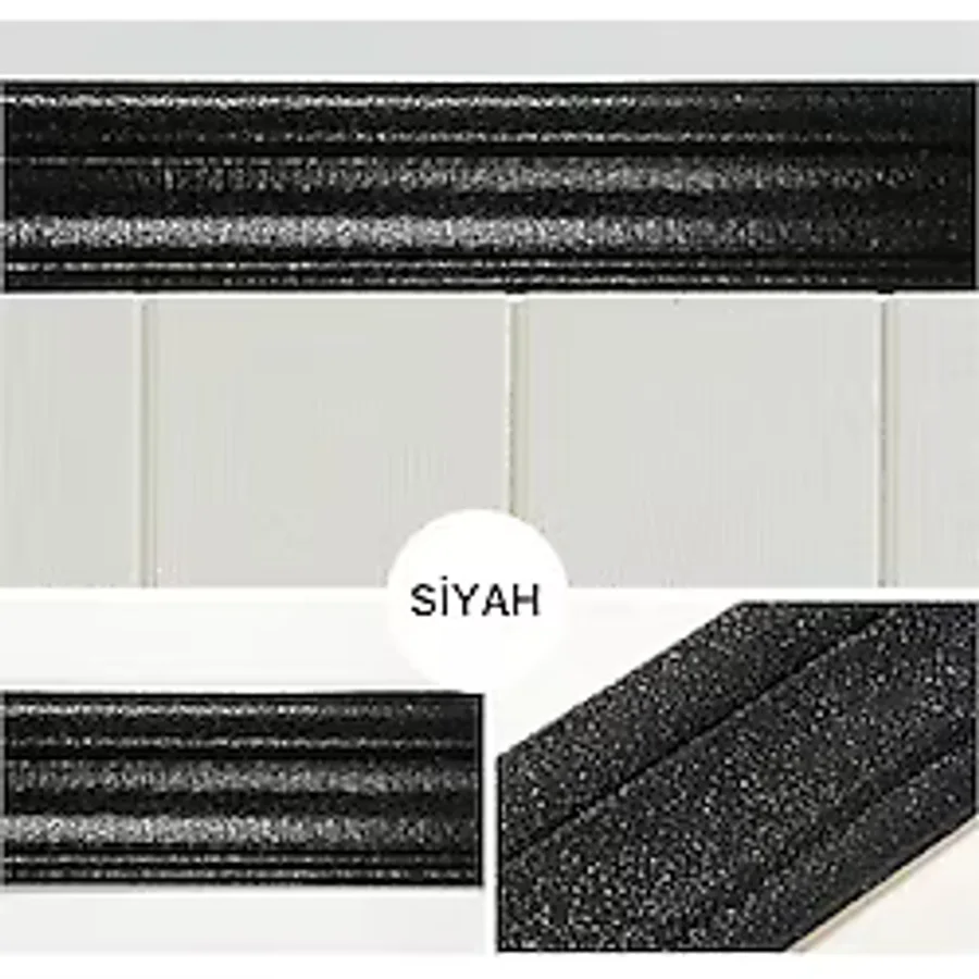 Siyah 117cm Esnek Duvar Çıtası Dekoratif Yapışkanlı Çerçeve Süpürgelik