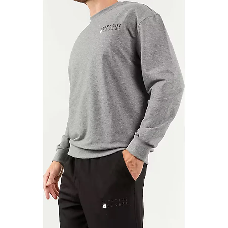 Siyah Casual O Yaka Lastik Paça Erkek Oversize Eşofman Takımı - 85120 M