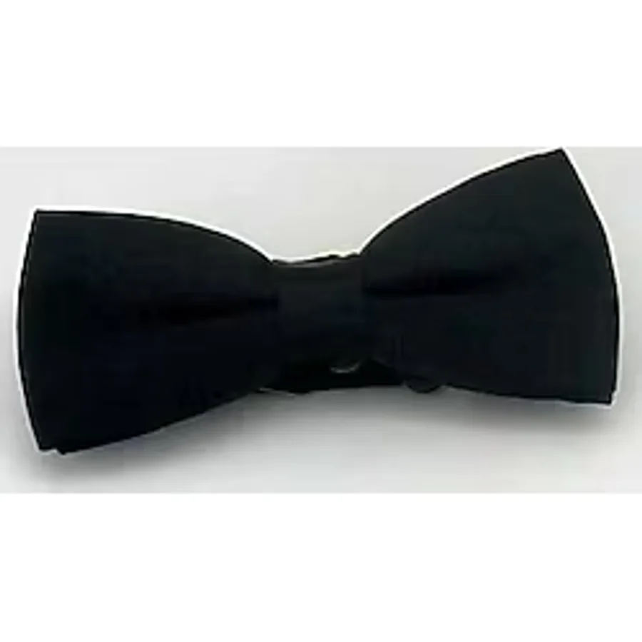 Siyah Çocuk Boy Düz Renk Saten Papyon - CP-01