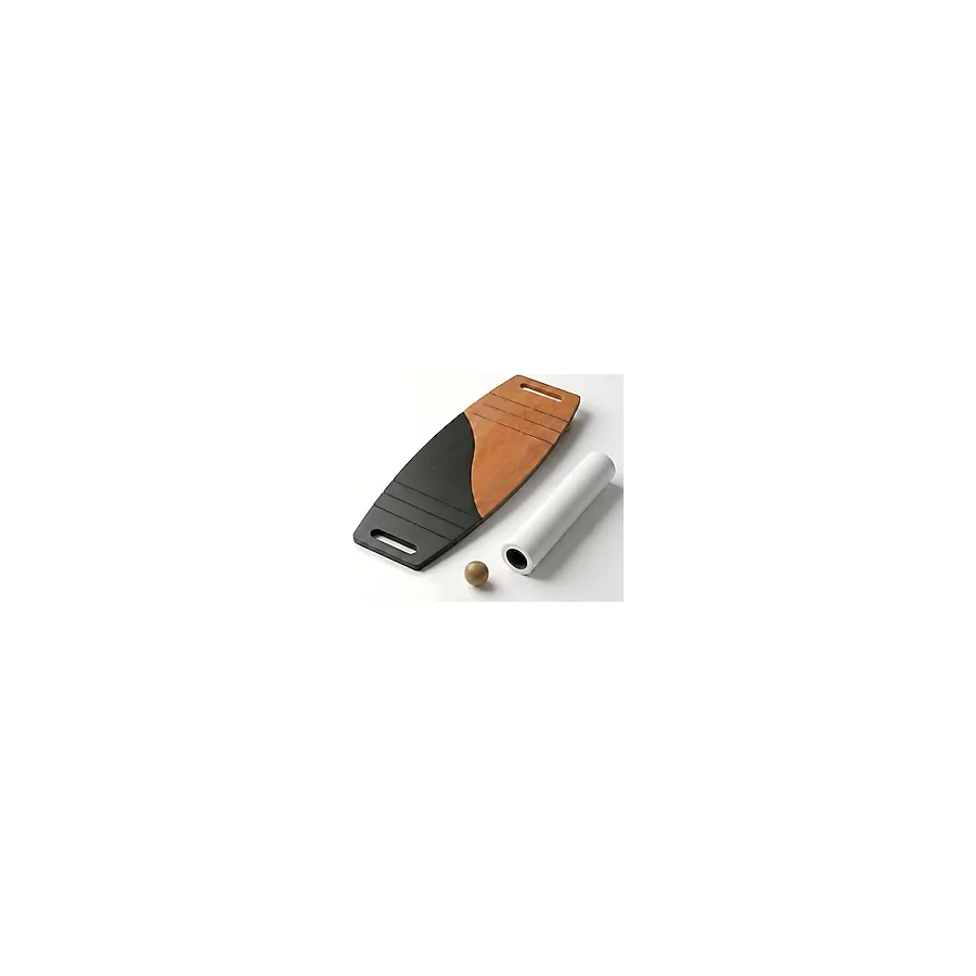 Siyah/Kahve Denge Tahtası Balance Roller Board Çift Fonksiyonlu Sörf Eğitim Tahtası Kaykay Eğitim Tahtası 73 x 31 CM - RB07
