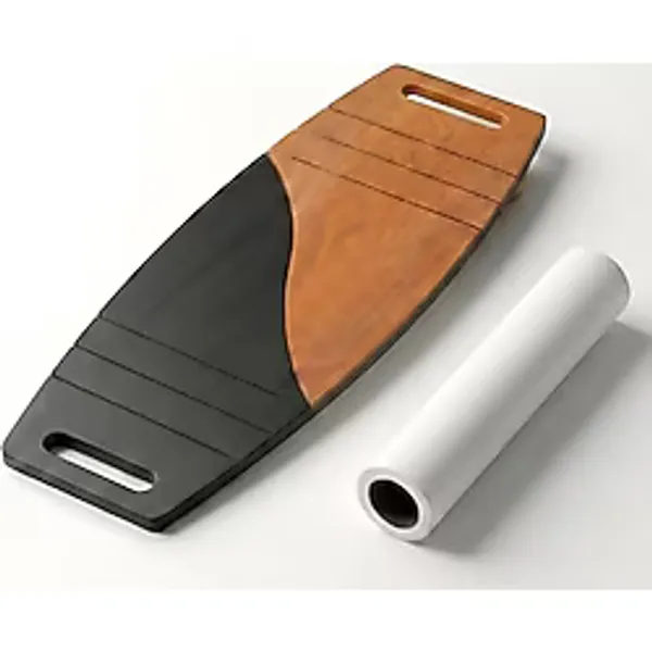 Siyah/Kahve Denge Tahtası Balance Roller Board Sörf Eğitim Tahtası Kaykay Eğitim Tahtası 73 x 31 CM - RB08