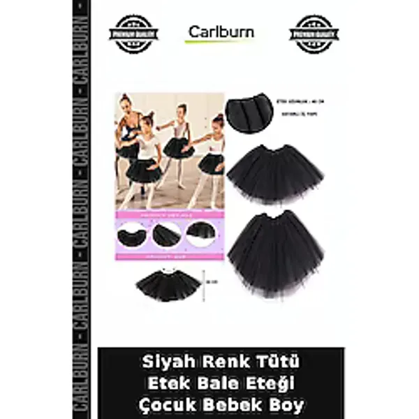 Siyah Renk Tütü Etek Bale Eteği Çocuk Bebek Boy Dans Giysisi Gösteri Ürünü Eğlence Kıyafeti