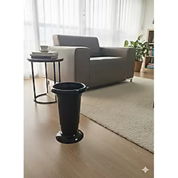 Siyah Silindir Çiçek Vazosu Çiçeklik Şemsiyelik 5,5 Lt