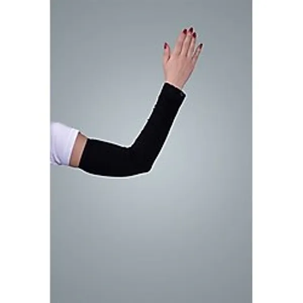 Siyah Tesettür Kolluk Viskon Kumaş Dantelli 1002_01 Siyah
