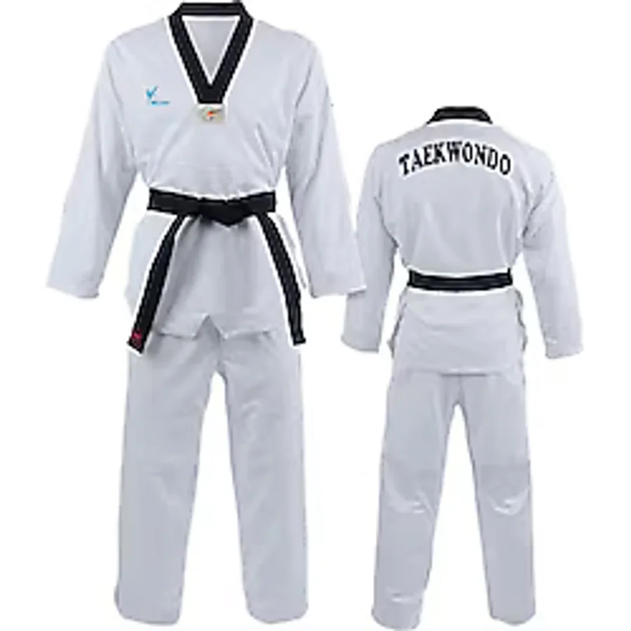 Siyah Yaka Taekwondo Elbisesi Dobok Tekvando Elbisesi Beyaz