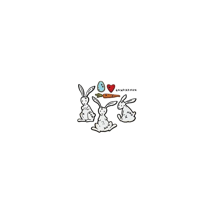 Sizzix Thinlits Damga Kalıbı Seti Bunny Stitch Tim Holtz, 15 Parçalı Set