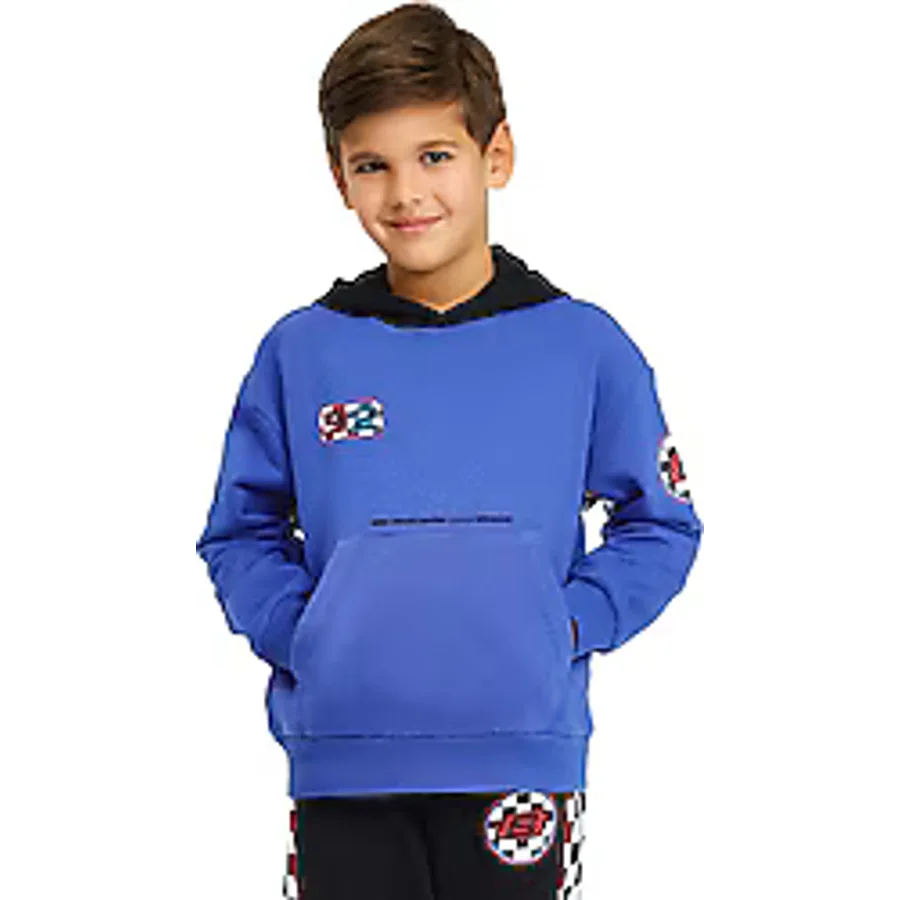 Skechers LW Fleece SK242042-403 Kapüşonlu Mavi Çocuk Sweatshirt