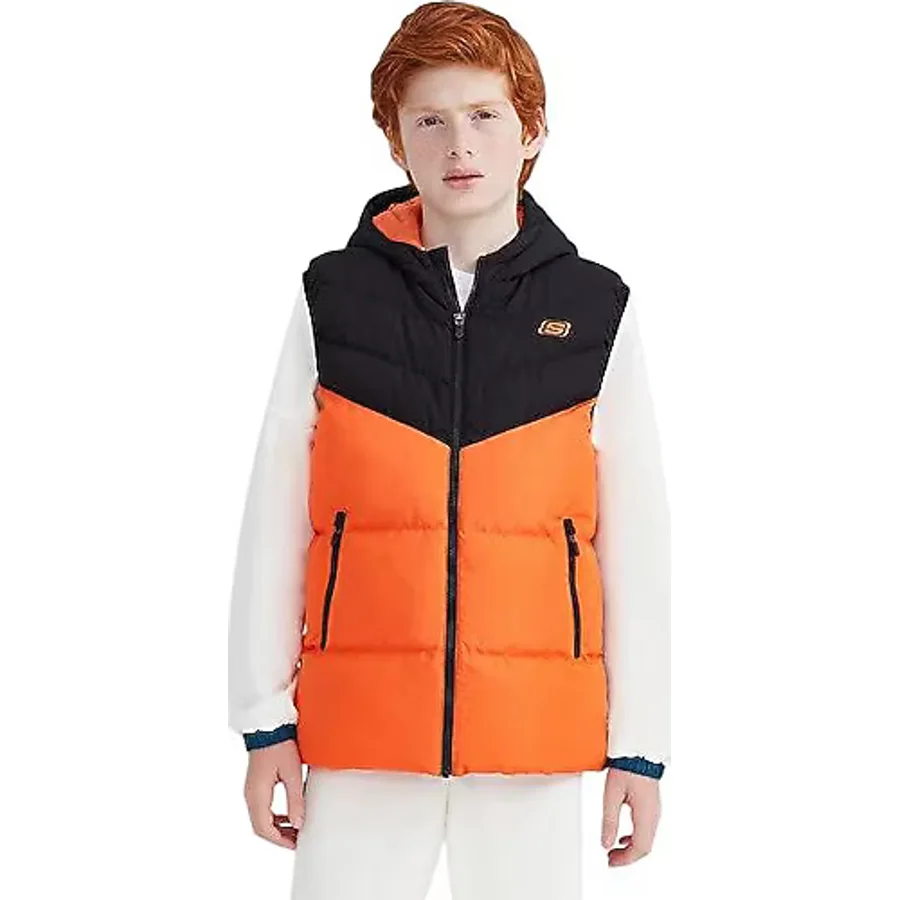 Skechers Outerwear Padded SK232024 Kapüşonlu Çocuk Şişme Yelek