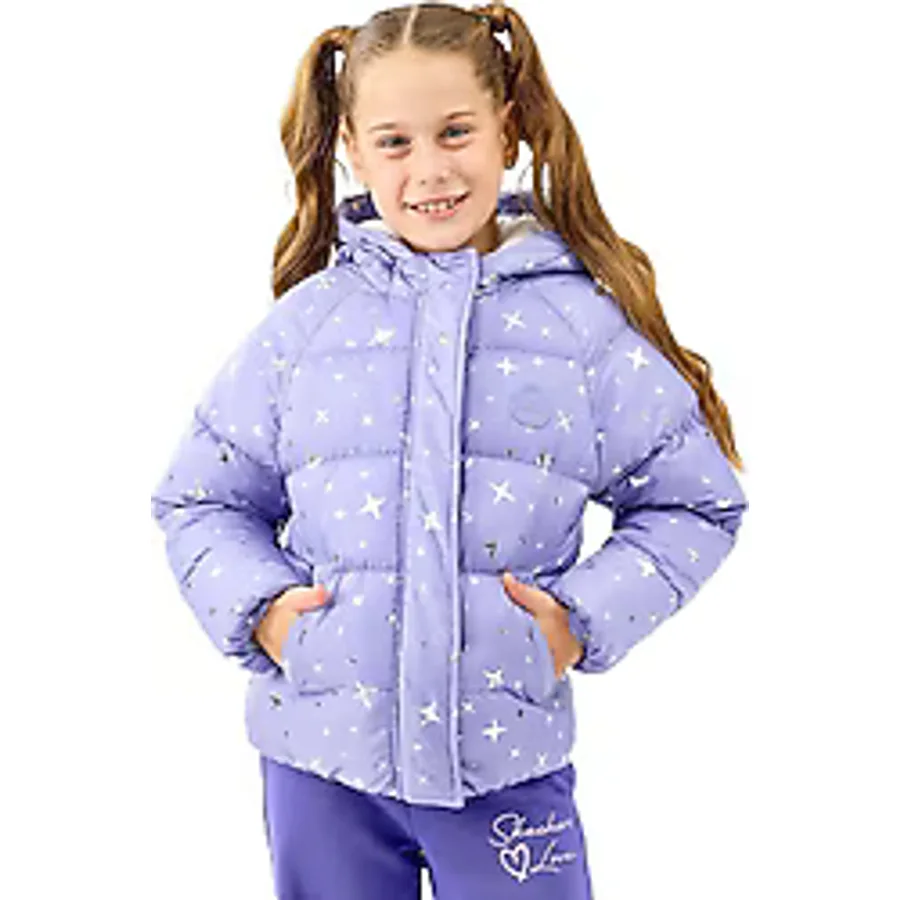 Skechers Puffer SK2520052-2195 Kapüşonlu Lila Çocuk Şişme Mont