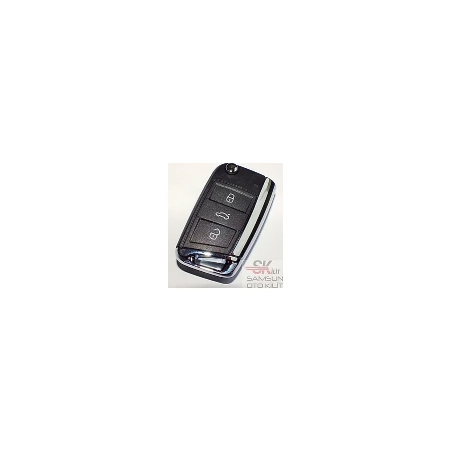 skilit samsun oto kilit Seat Leon Ibiza Toledo 2013+ Krom Anahtar Kumanda Kabı Logolu