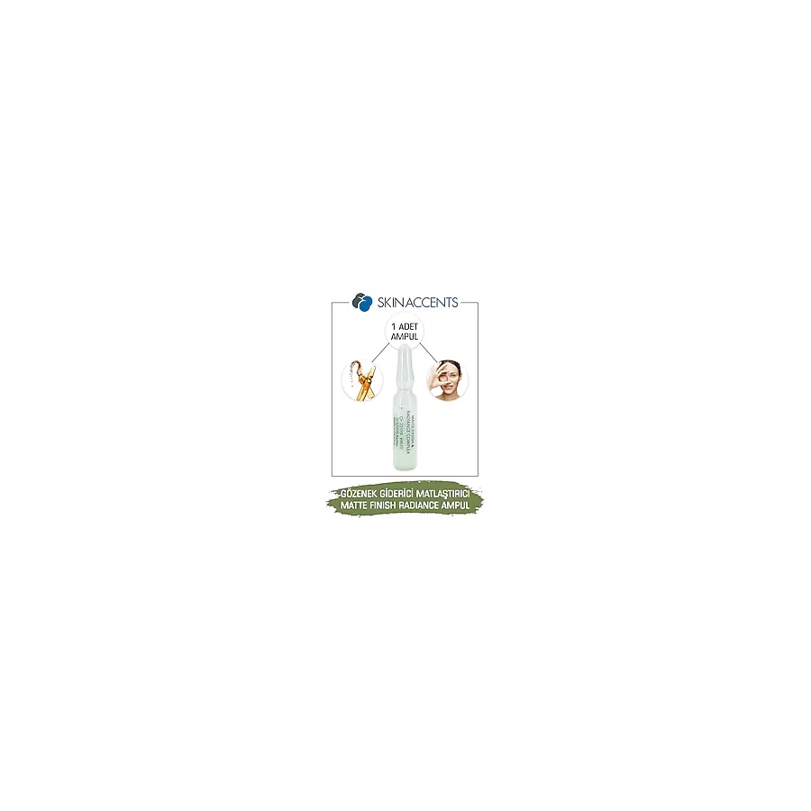 Skin Accents 1 Adet Gözenek Giderici Matlaştırıcı Ampul Matte Finish Cilt Serumu Alman Dermapen Dermaroller Serum