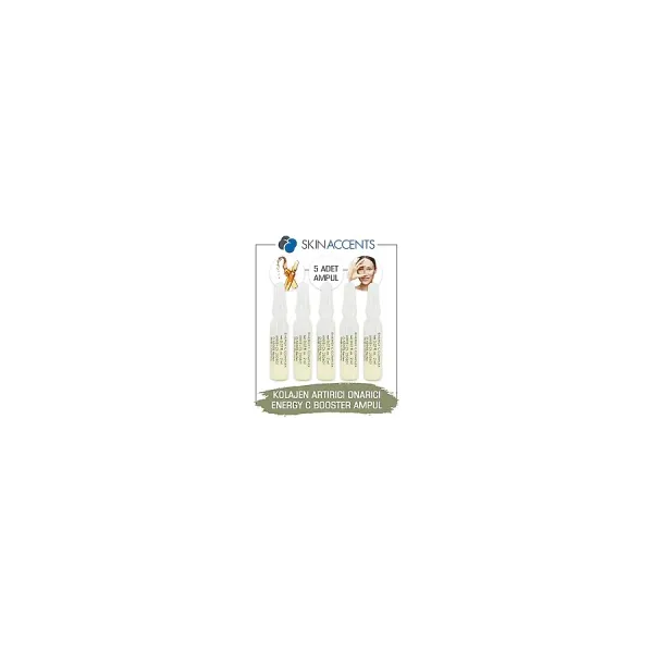 Skin Accents Kolajen Artırıcı Onarıcı Ampul 5 Adet Energy C Booster Cilt Serumu Dermaroller Dermapen Serum