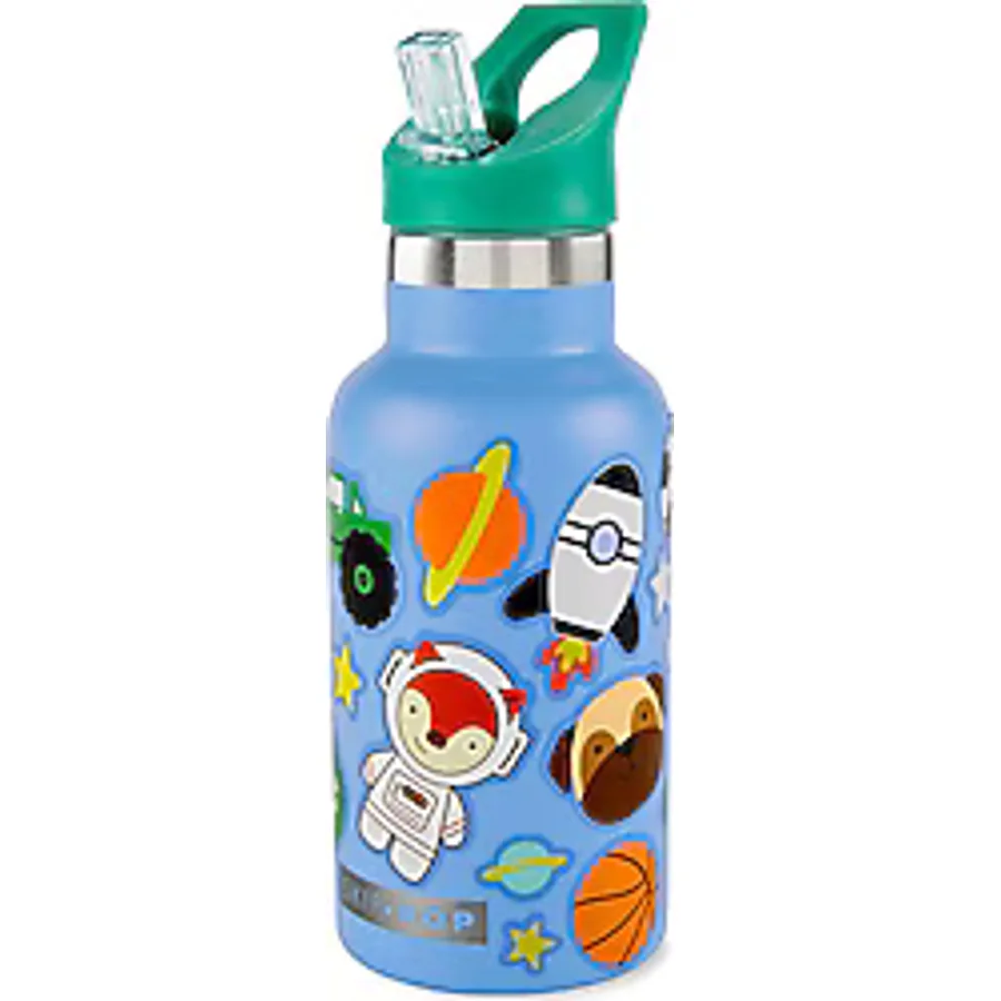 Skip Hop Spark Style Stickerlı 350 ml Pipetli Paslanmaz Çelik Suluk