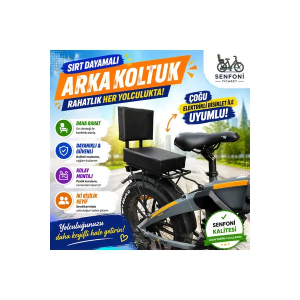 SKYJET Elektrikli Bisiklet Koltuk, Bisiklet Koltuk, Elektrikli Bisiklet Sele, Bisiklet Arka Koltuk