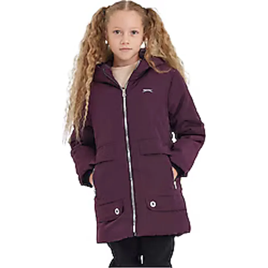 Slazenger Camelia Kapüşonlu Mor Çocuk Mont