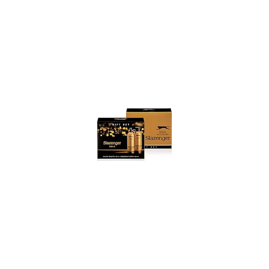 Slazenger Erkek Parfüm ve Deodorant Seti - Gold EDT Ferah ve Spor Koku (125 ml + 150 ml) Hediye Kutusu