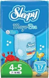 Sleepy 4-5 Beden Junior 7-18 kg 17'li Mayo Bez