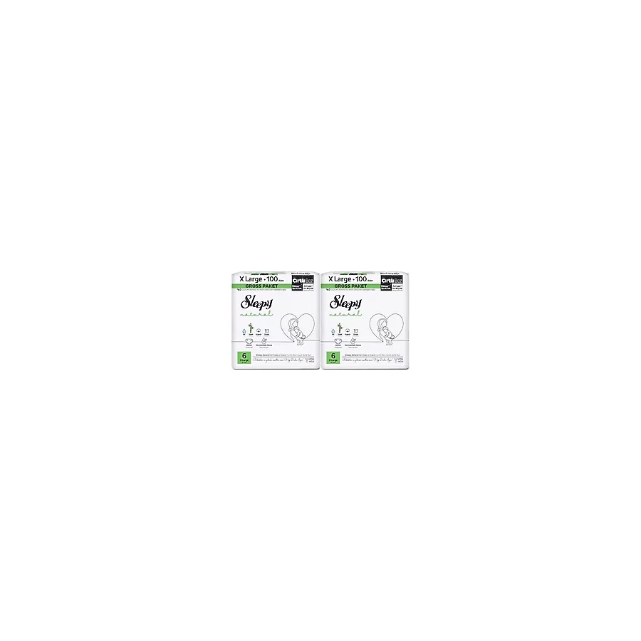Sleepy Bebek Bezi Natural Bantlı Bez Beden: 6 (15-25 kg) 124 Adet Ultra Paket