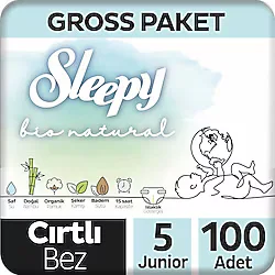 Sleepy Bio Natural 5 Numara Junior 100'lü Bebek Bezi